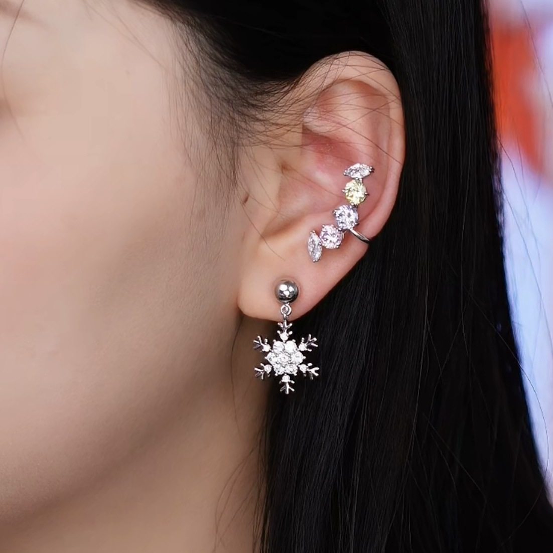 旭平彩色渐变不规则排镶耳骨夹耳环小众设计高级感时尚个性耳夹,饰品/流行首饰/时尚饰品新,耳夹,淘宝优惠券,粉丝福利购,淘宝优惠卷