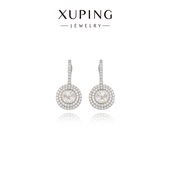 旭平圆饼仿水晶时尚 轻奢优雅高级感微镶耳扣精致闪耀