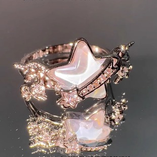 旭平摩卡小马独角兽戒指女轻奢小众设计食指戒指环