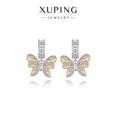 旭平法式 精致气质黑白波点蝴蝶耳环时尚 轻奢高级感小众设计感耳钉