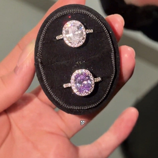 艳艳紫色大蛋面鸽子蛋戒指个性指环时尚指戒