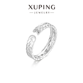 旭平银色麻花麦穗戒指轻奢复古开口食指戒个性 小众设计高级感指环