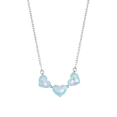 旭平仿水晶系列三颗爱心项链炫彩闪烁时尚 轻奢气质七夕礼物送女友