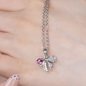 艳艳仿水晶系列甜美风蝴蝶结项链