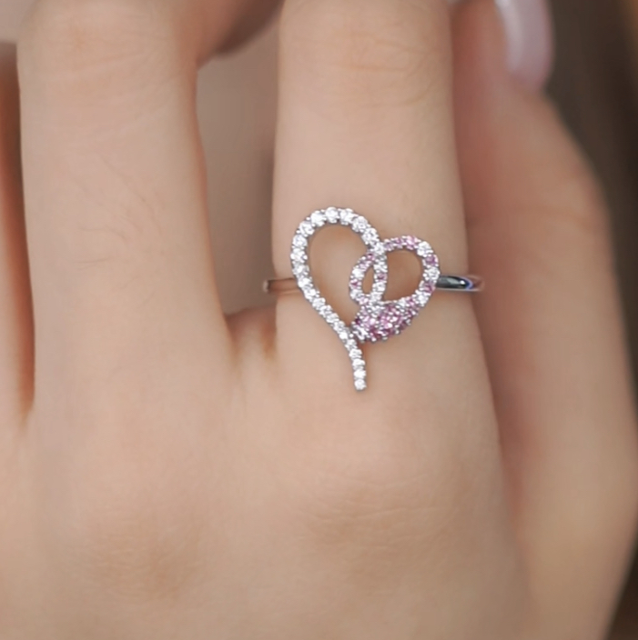 旭平合金爱心蛇戒指