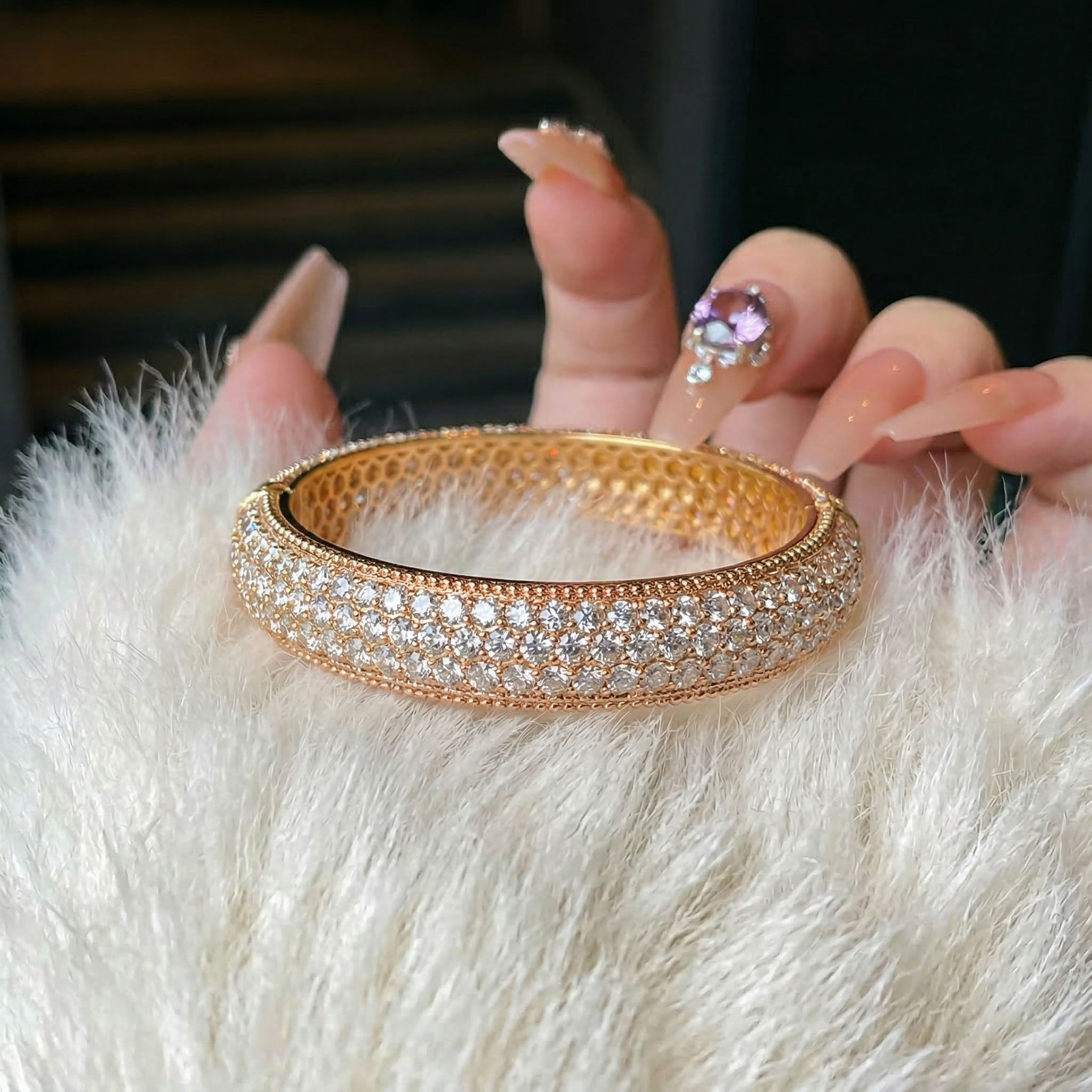 旭平【圆满】满镶人造石手镯