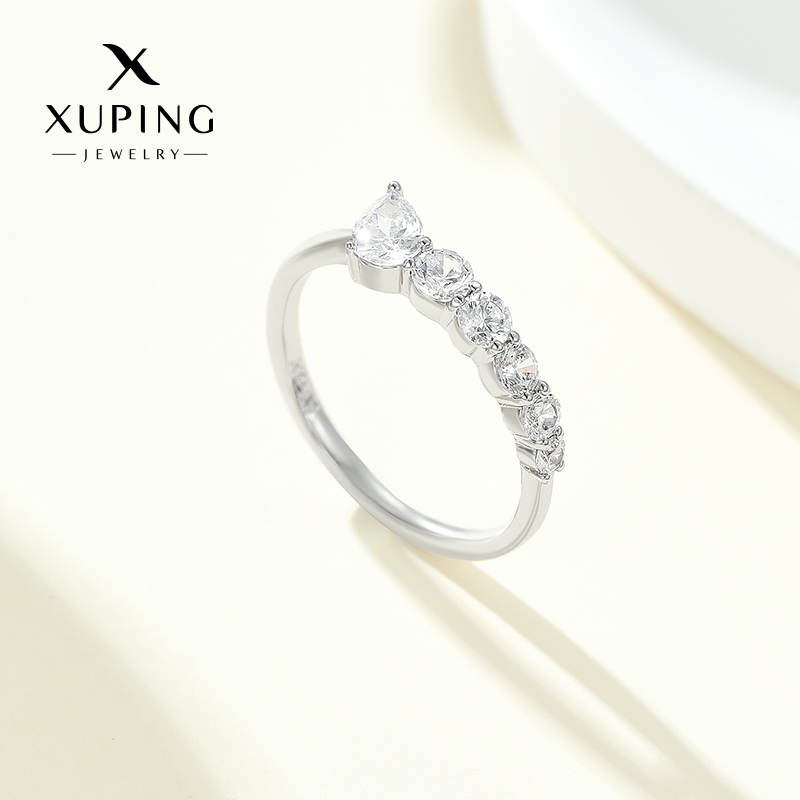 旭平轻奢时尚微镶满锆水滴形戒指女潮个性ins风食指戒指环