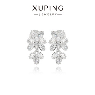 旭平【雪域】气质高级感花朵耳环时尚轻奢闪烁灵动麦穗蚊香盘耳夹