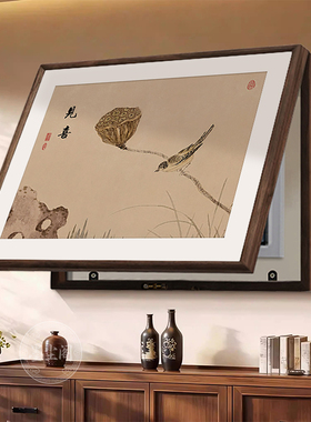 见喜中古风花鸟实木电表箱画餐厅遮挡配电箱挂画入户墙面遮盖挂画