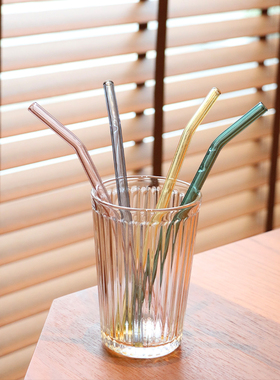 TOPCUP彩色玻璃吸管套装高硼硅多巴胺高颜值耐高温非一次性防口红