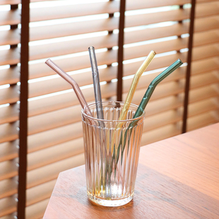 TOPCUP彩色玻璃吸管套装 高硼硅多巴胺高颜值耐高温非一次性防口红