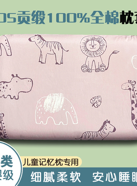 A类贡缎100%全棉枕套58x35x5cm卡通儿童深睡记忆棉枕头套48x30x6