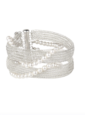 追光系列-珍珠链条编织手镯
