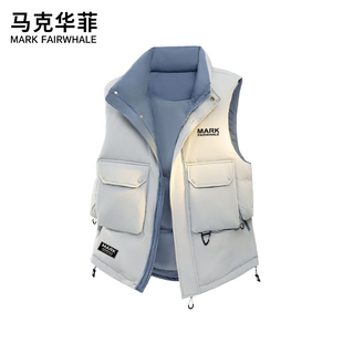 马克华菲2026新款工装羽绒马甲男士冬季外穿防寒服保暖大码外套