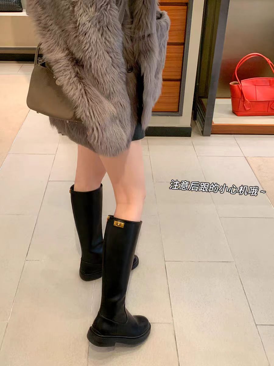 品牌2025新款秋冬加绒马丁靴女英伦风厚底短靴小个子内增高女鞋软