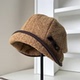 软糯肌理感羊毛报童帽大头围保暖鸭舌帽秋冬护耳兜兜帽优雅渔夫帽