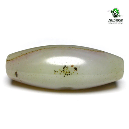 lssp/绿色石品gz2100-不还价 包老清代老玛瑙珠DIY多宝配珠
