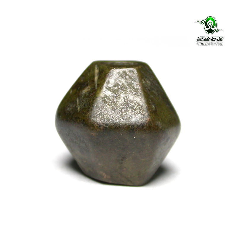 lssp/绿色石品gz1428-不还价直径16.5mm包老少见合金铜六棱珠配珠