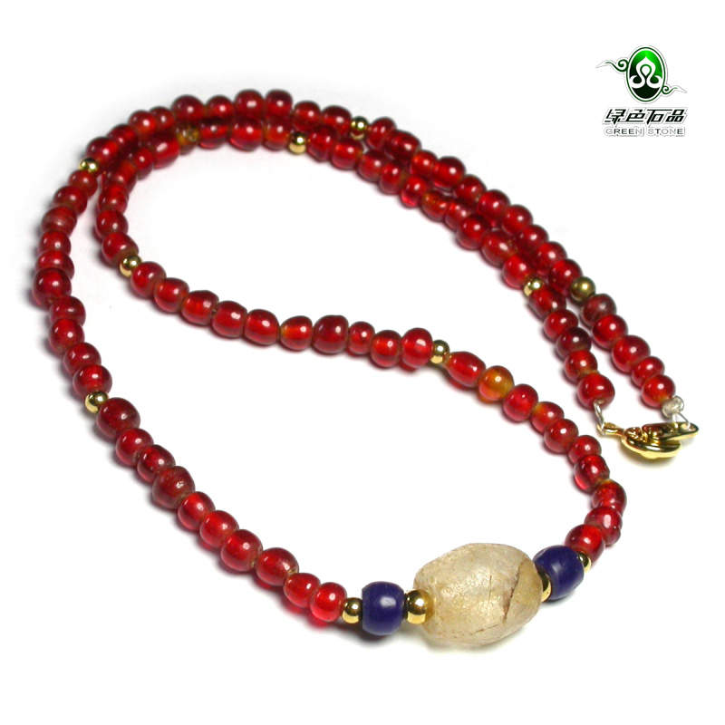 Lssp/绿色石品琉璃锁骨链不还价