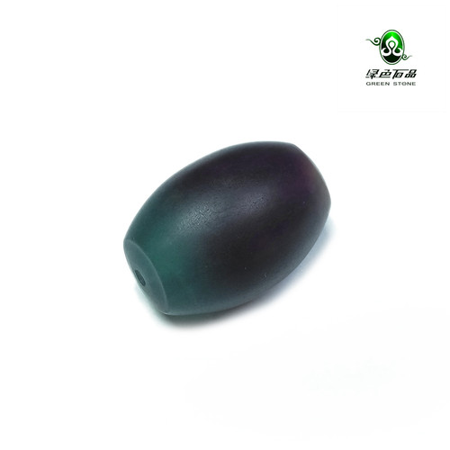 lssp/绿色石品wp752 不还价 双彩老件散珠子老萤石DIY多宝橄榄珠