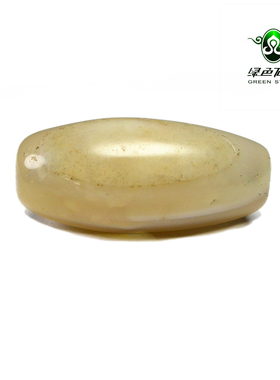 lssp/绿色石品wp522 不还价 黄色系天然老玛瑙管珠 DIY主珠清代