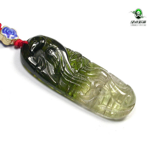 绿色石品不还价节节高升水晶挂坠