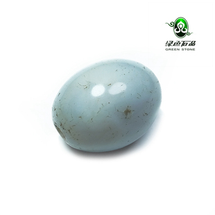 明清时期青灰色西藏老玛瑙橄榄配珠 不还价 lssp 绿色石品wp644