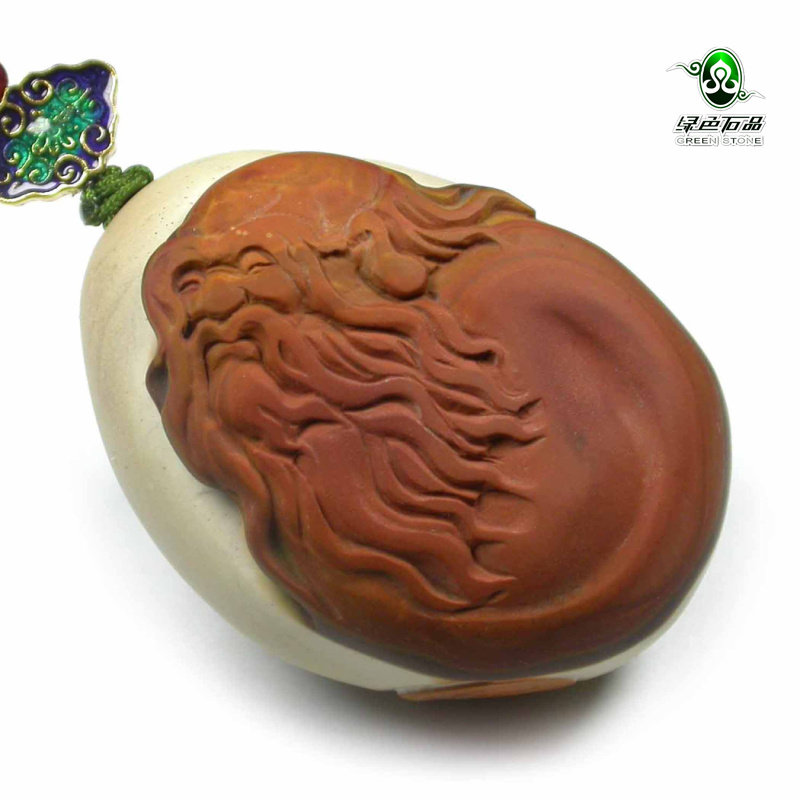 lssp/绿色石品mz2903 天然海洋石手把件双彩海洋玛瑙罗汉 不还价