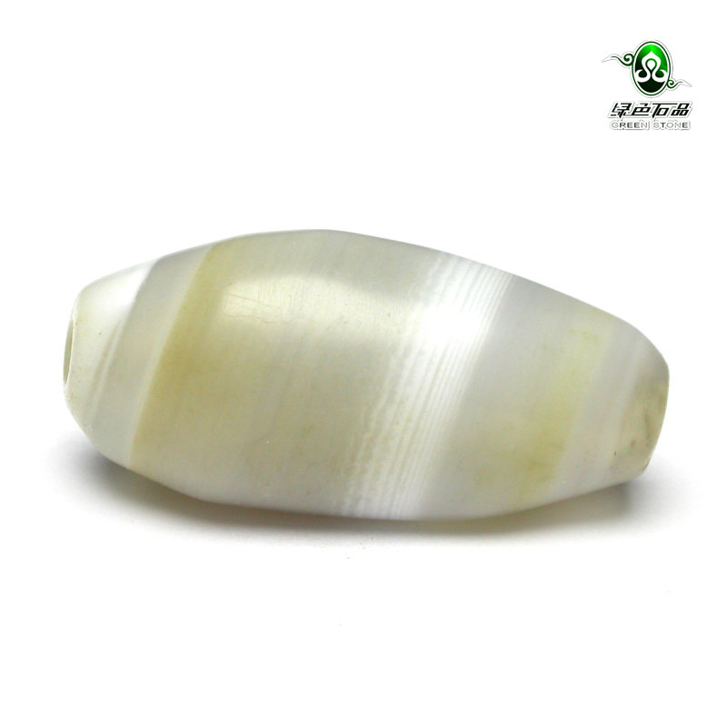 lssp/绿色石品gz2403 不还价西藏老珠DIY吊坠配珠清代老缠丝玛瑙