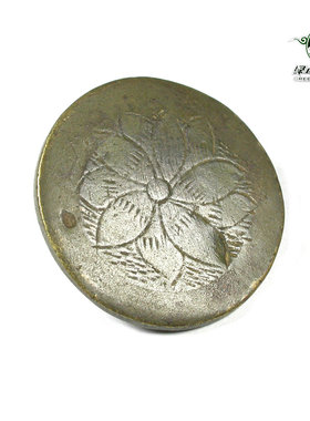 lssp/绿色石品mz3035 不还价藏风莲花款包老铜纽扣老扣子铜器