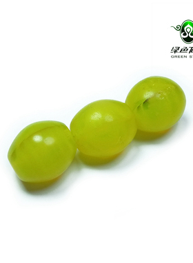 lssp/绿色石品wp410 不还价 清代柠檬黄色老琉璃DIY橄榄珠配珠