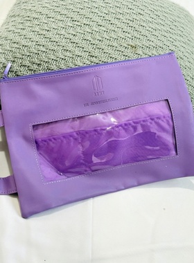 外贸出口温和紫色PU半透夹层文件袋 票据夹 尺寸21*30厘米