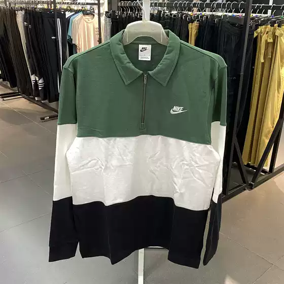 Nike Nike Half-Zip Polo Shirt Long-Sleeved T-Shirt Men's 23 Autumn Pullover Sportswear Fb7798-323