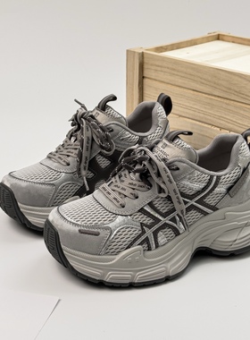 推荐网面透气老爹鞋女2025春季爆款厚底增高运动休闲鞋百搭女鞋