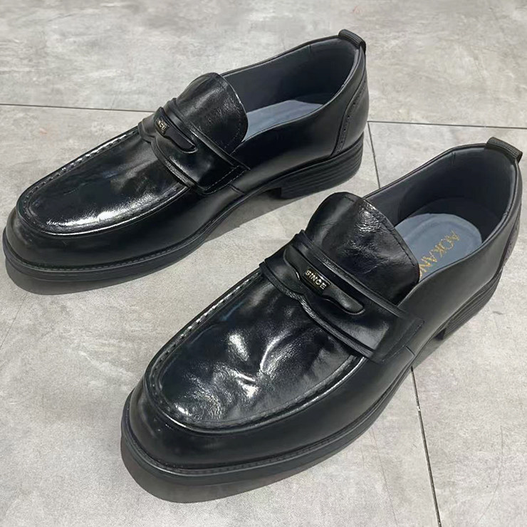 奥康男鞋2026春牛皮套脚正装男单鞋皮鞋1261112158黑1261112159棕