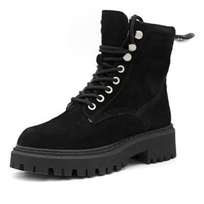奥康绒里侧拉链马丁靴短靴