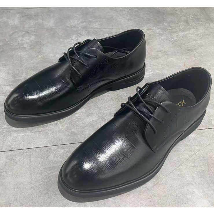 奥康男鞋鞋子2026春款牛皮正装系带男单鞋皮鞋大码鞋9261111069黑
