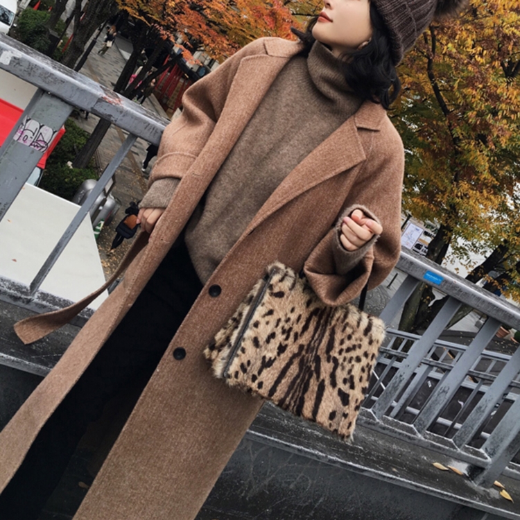秒杀urban釜山大衣~洋气大翻领中长款西装外套人字纹大衣anna家
