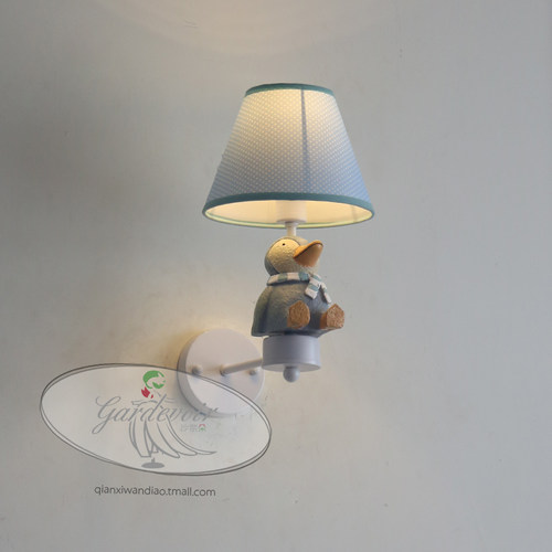美式风小清新男孩女孩树脂壁灯