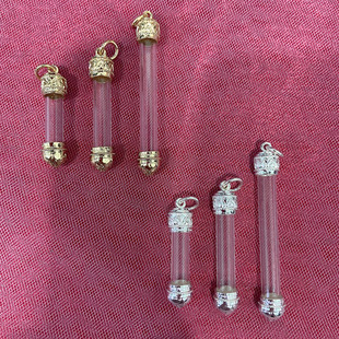 顶鼎泰牌泰国特色手工艺品莲花纹符管空管可打开可装 藏金色银色