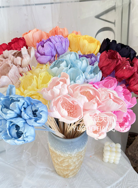 牡丹通草永生花牡丹通草花香薰花材家居软装插花大厅办公室插花装