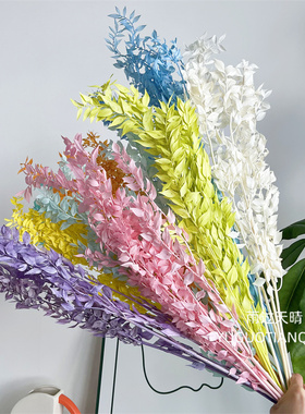 雨过天晴永生花富贵叶整把金银色小叶子小叶配饰花盒装饰DIY