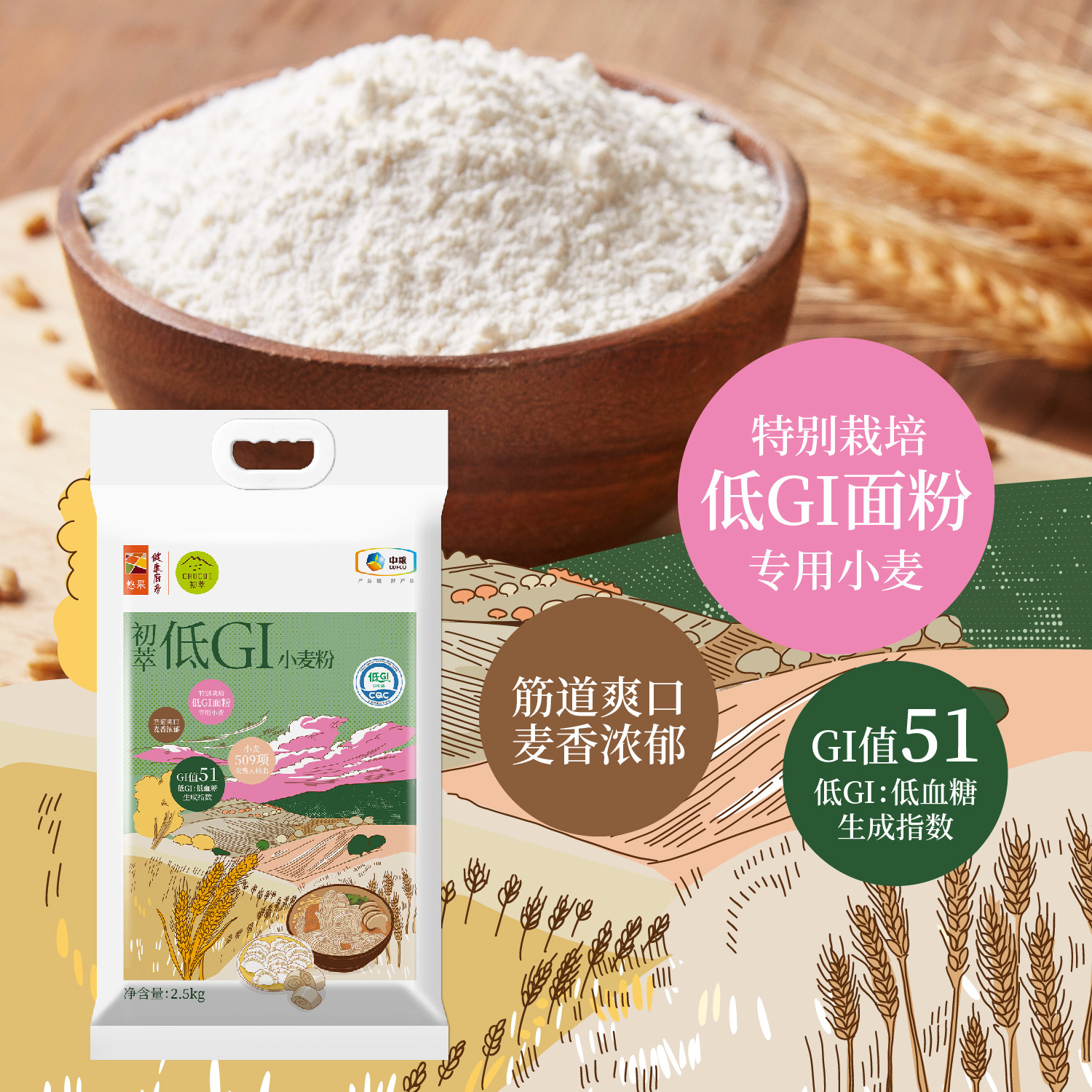 中粮初萃低GI饱腹稳糖面粉