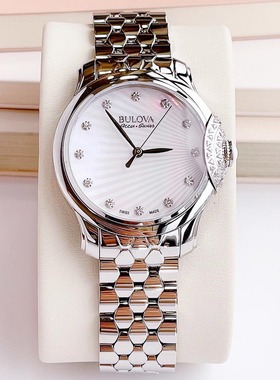瑞士Bulova宝路华原装正品石英表正品防水轻奢镶钻63R147