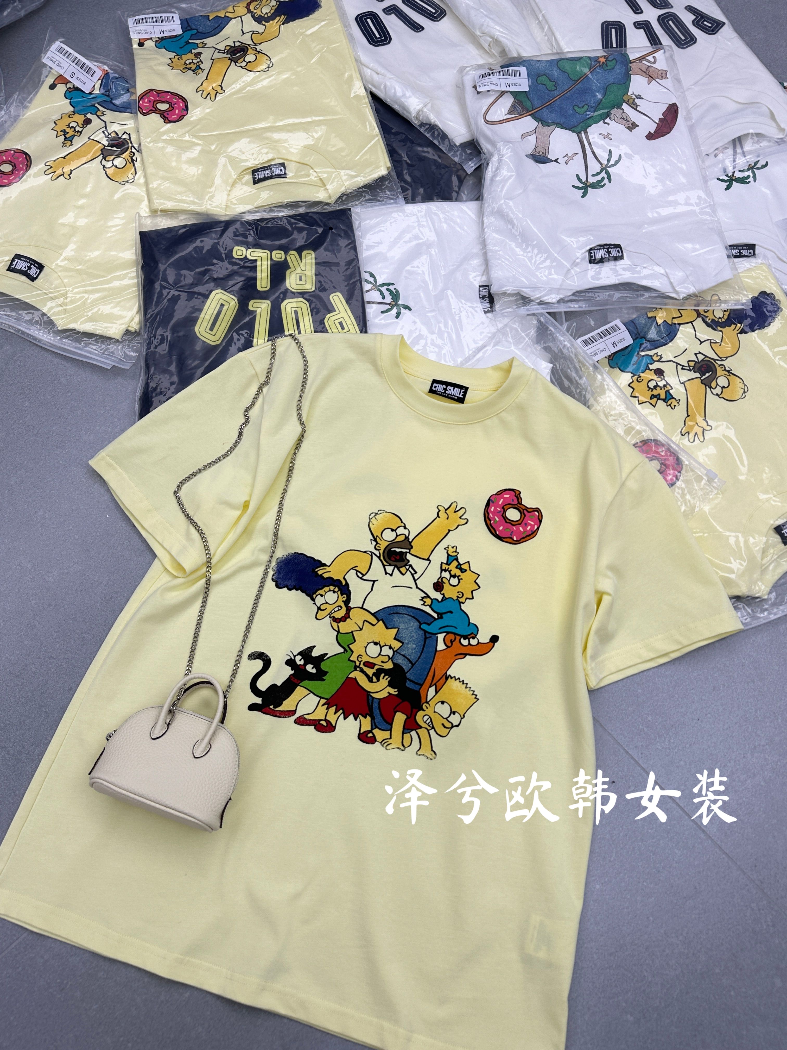 欧洲站2025新款卡通图案宽松休闲短袖T恤（已断货，需要请订货）