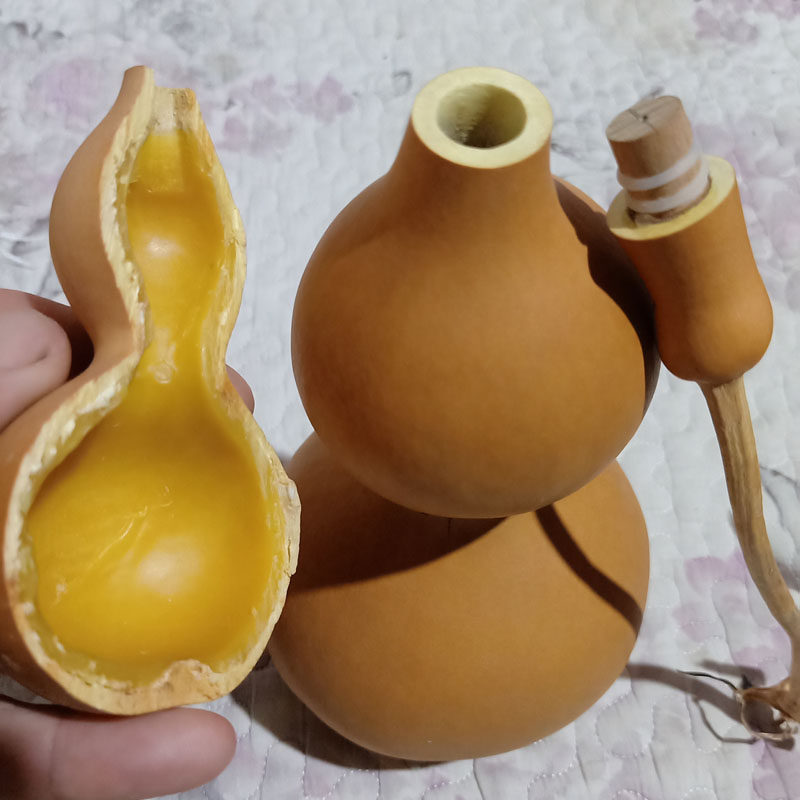 1物1图天然开口酒葫芦挑带藤龙头防渗漏处理济公随身大号装酒水壶
