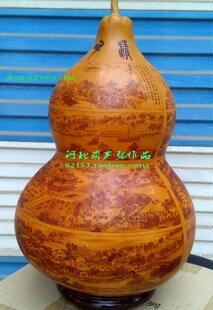 邢台市非遗葫芦烙画清明上河图 纯手工艺术收藏品 巨型特大葫芦