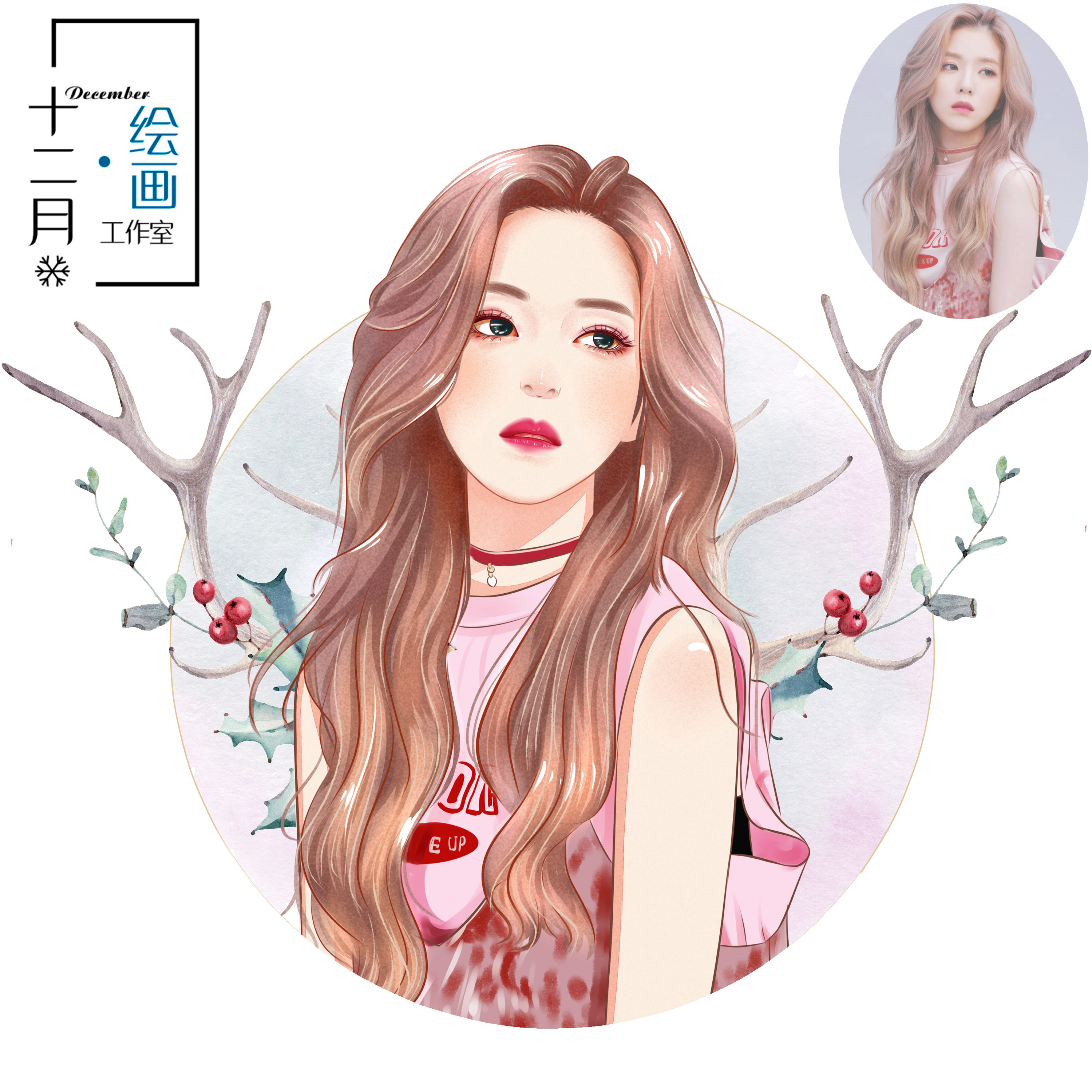 个性定制人物转手绘半写实真人头像卡通插画q版漫画情侣画像