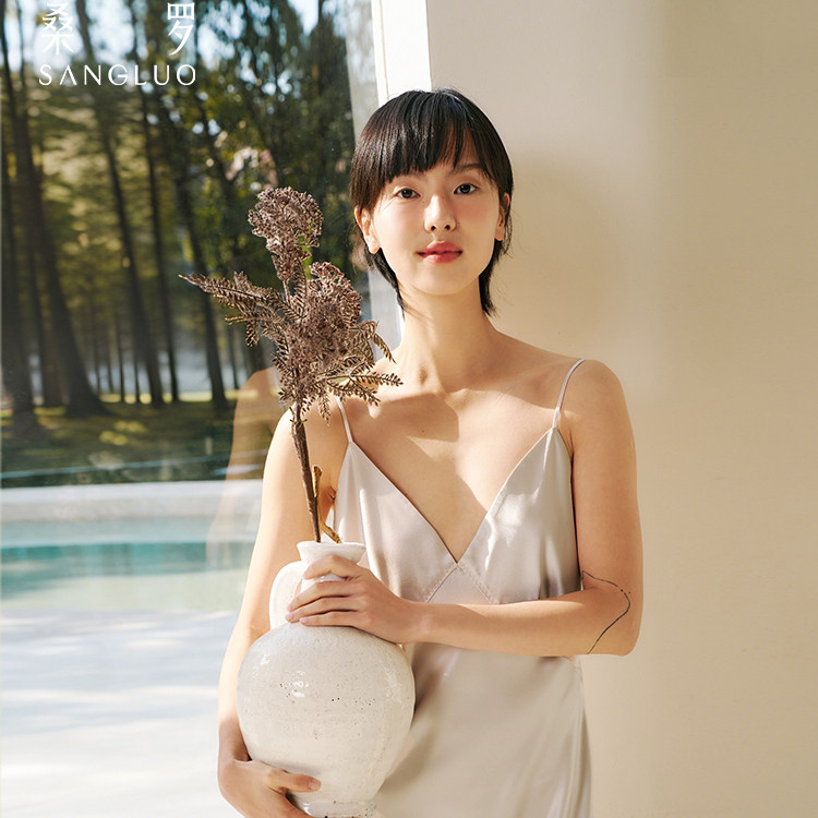 桑罗真丝睡裙女春夏新品