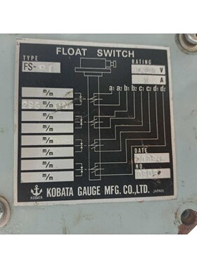 Kobata Gauge FS-B1 Galleggiante Interruttore AC100V 1A
